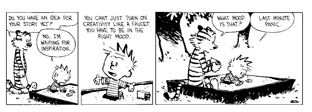 Calvin and Hobbes: Last-minute panic